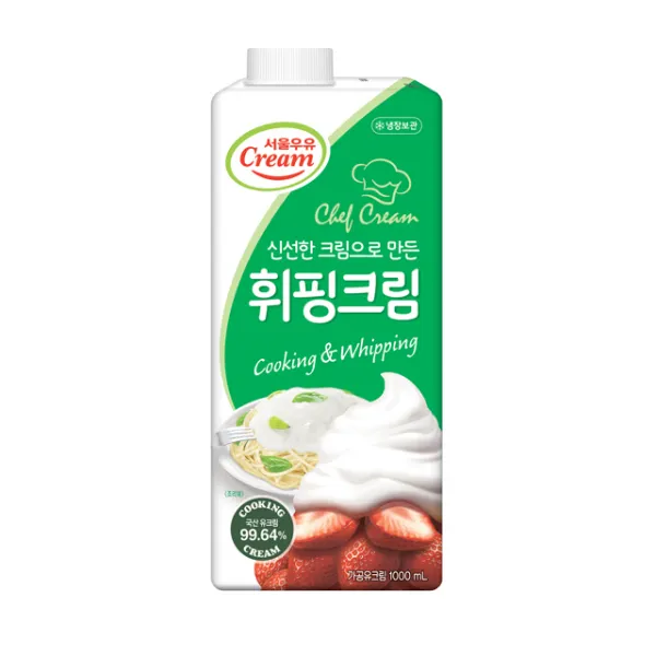 서울우유 동물성 휘핑크림 1000ml(아이스팩무료), 1개, 1000ml