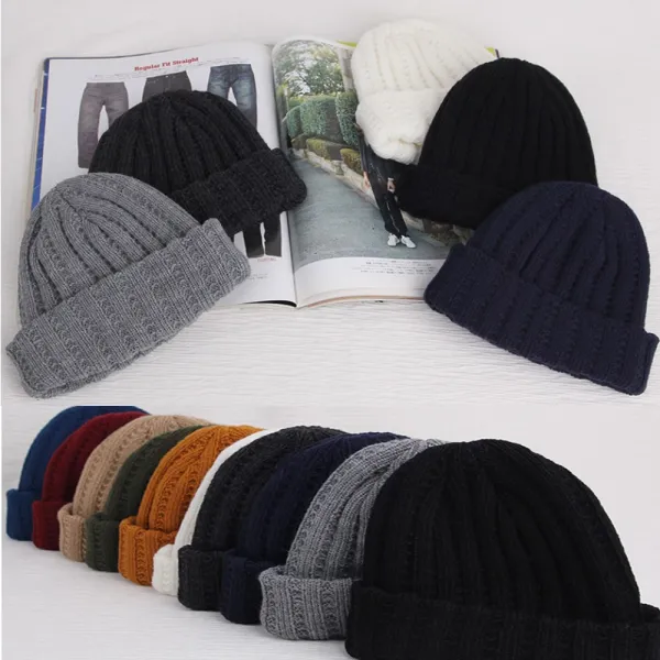 남자여자 니트 뜨게질 로스트숏비니