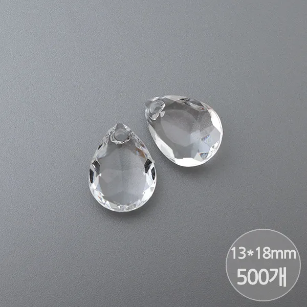 [비즈아이] 아크릴(마고자물방울컷M) 13*18mm (투명), 아크릴(마고자물방울컷M) 13*18mm (투명) [500개]