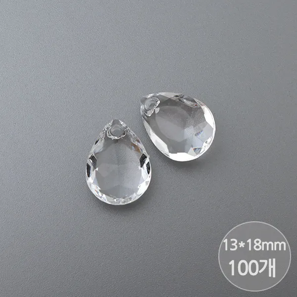 [비즈아이] 아크릴(마고자물방울컷M) 13*18mm (투명), 아크릴(마고자물방울컷M) 13*18mm (투명) [100개]
