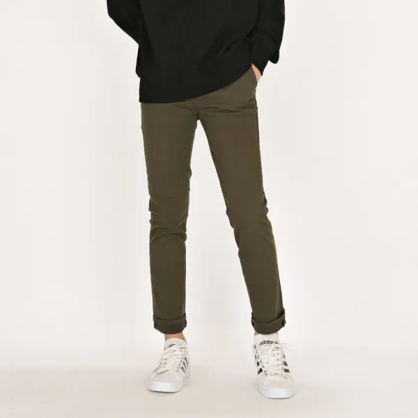  데님공방 남자면바지 카키 밴딩 스판바지 슬림핏 면팬츠 S~2xl