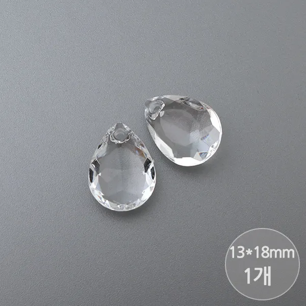 [비즈아이] 아크릴(마고자물방울컷M) 13*18mm (투명), 아크릴(마고자물방울컷M) 13*18mm (투명) [1개]