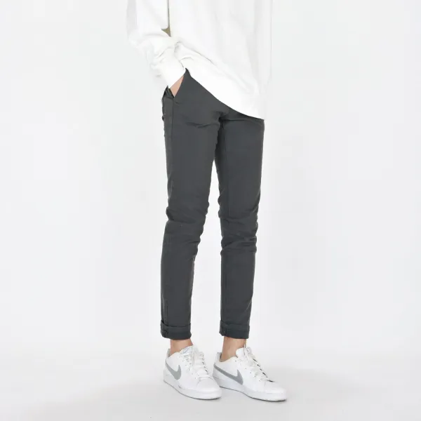  데님공방 남자면팬츠 차콜 밴딩바지 스판 슬림핏 코튼팬츠 S~2xl