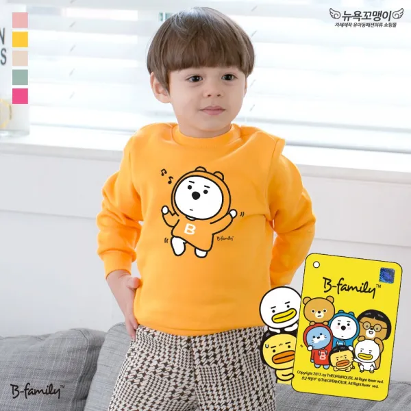 뉴욕꼬맹이 B급패밀리 맨투맨 특기모 F013 아동 주니어 F013 특기모맨투맨/핫핑크