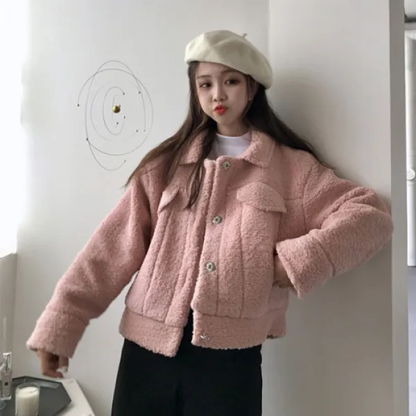  샤랄라 덤블 카라 숏 자켓