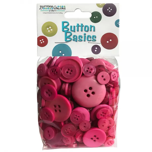 버튼갤로어 베이직 컬러풀 크래프트 버튼 단추 155.9g Cotton Candy 1개