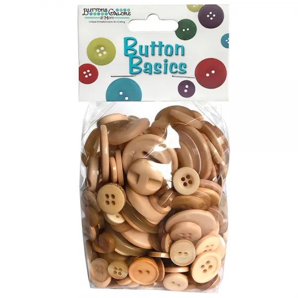 버튼갤로어 베이직 컬러풀 크래프트 버튼 단추 155.9g Tan 1개