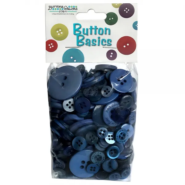 버튼갤로어 베이직 컬러풀 크래프트 버튼 단추 155.9g Deep Blue Sea 1개