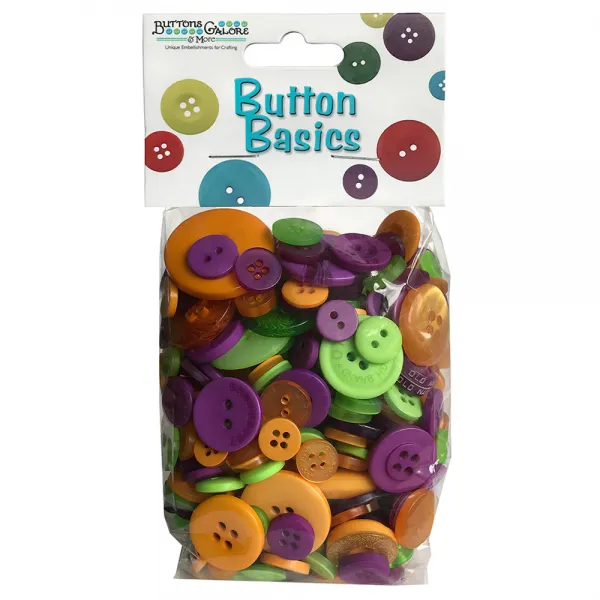 버튼갤로어 베이직 컬러풀 크래프트 버튼 단추 155.9g Trick Or Treat 1개