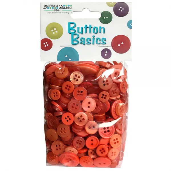 버튼갤로어 베이직 컬러풀 크래프트 버튼 단추 155.9g Poppy 1개