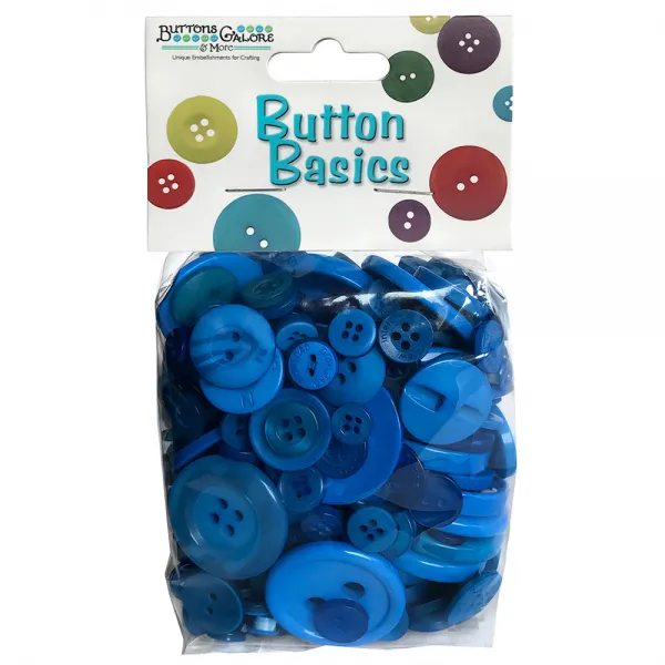 버튼갤로어 베이직 컬러풀 크래프트 버튼 단추 155.9g Blueberry 1개