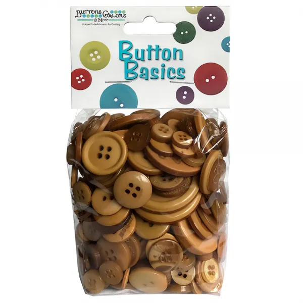 버튼갤로어 베이직 컬러풀 크래프트 버튼 단추 155.9g Camel 1개