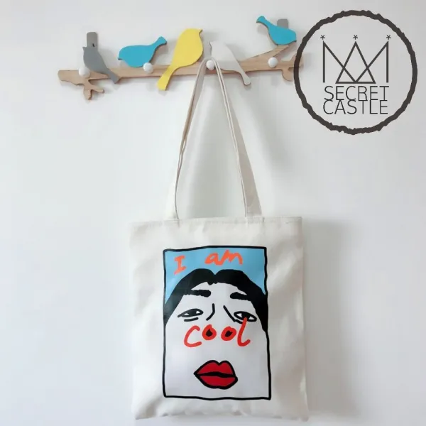 비밀의성 여자 만화 캐릭터 프린팅 숄더 에코백