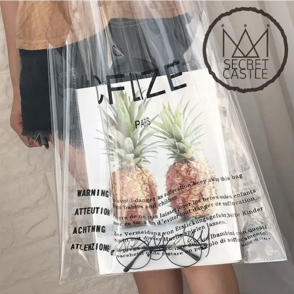 비밀의성 여자 투명 Pvc 비닐 백