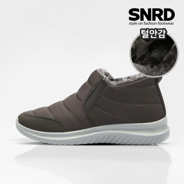 Snrd 남녀공용 겨울 패딩 슬립온 운동화 부츠 스니커즈 털 신발 방한화