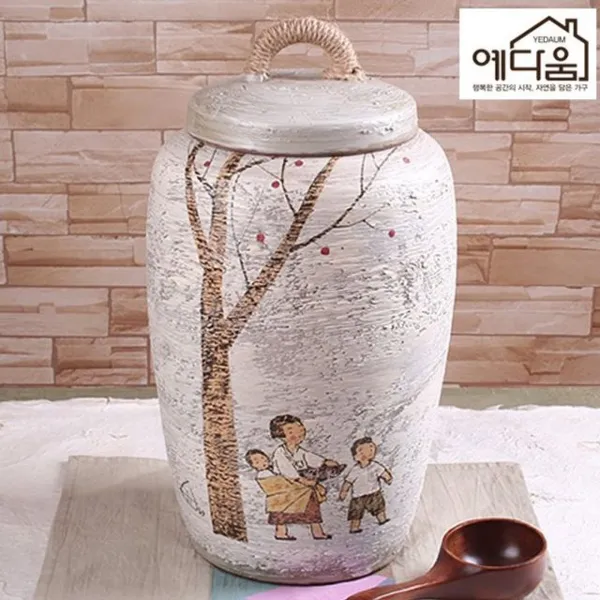 예다움 어머니의 마음 쌀독10kg 쌀통 쌀독 쌀항아리 황토쌀독 쌀뒤주 옹기쌀독 예쁜쌀독 여주쌀독 원목쌀통 쌀보관통