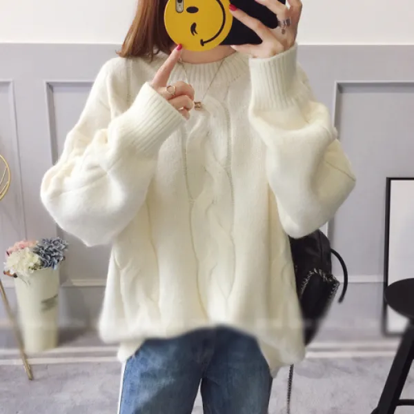 디에프 여성 빙그레 포근 니트
