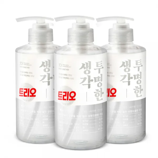 트리오 투명한생각 주방세제 500g 3개