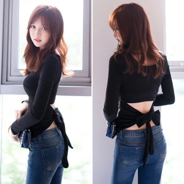 섹시 티 클럽 티셔츠 봄 가을 라운드 파티룩 여성JTL