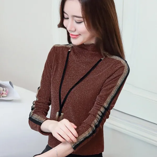  스텔라 여성목폴라티 기모티셔츠 긴팔티셔츠 겨울 터틀넥티 반폴라티빅사이즈m15