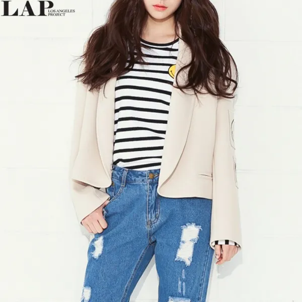 랩 스마일리 와펜 패치 숏 쟈켓 AG2GJY61