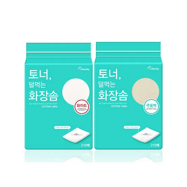 코튼데이 100%순면 토너 덜먹는 화장솜 210매입, 화이트(210매)