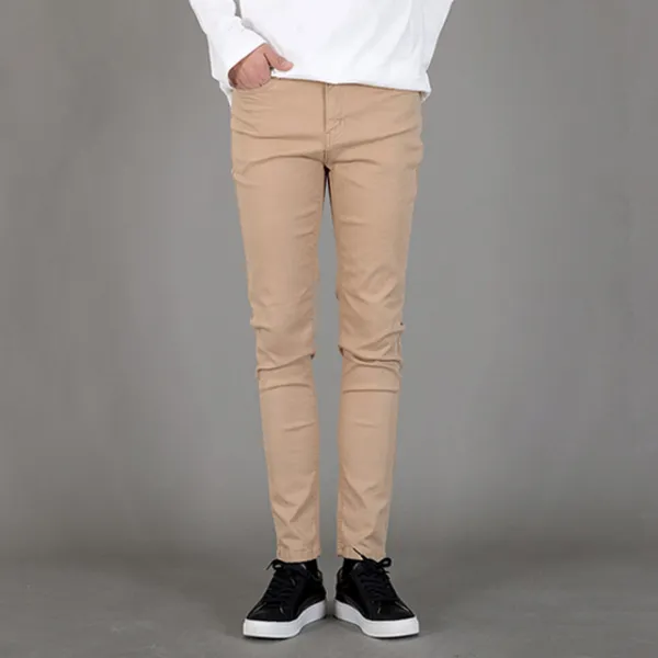 디와이진 남성 베이지 스판 면바지 Dk8006be