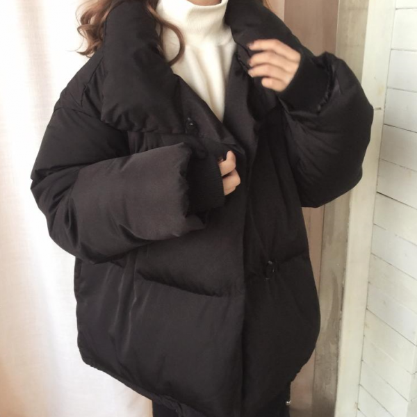  퀸앤조이 심플패딩 숏 패딩