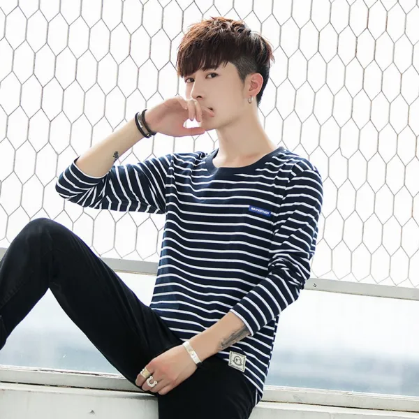 속적삼 라운드넥 스트라 이프 긴소매sZI47