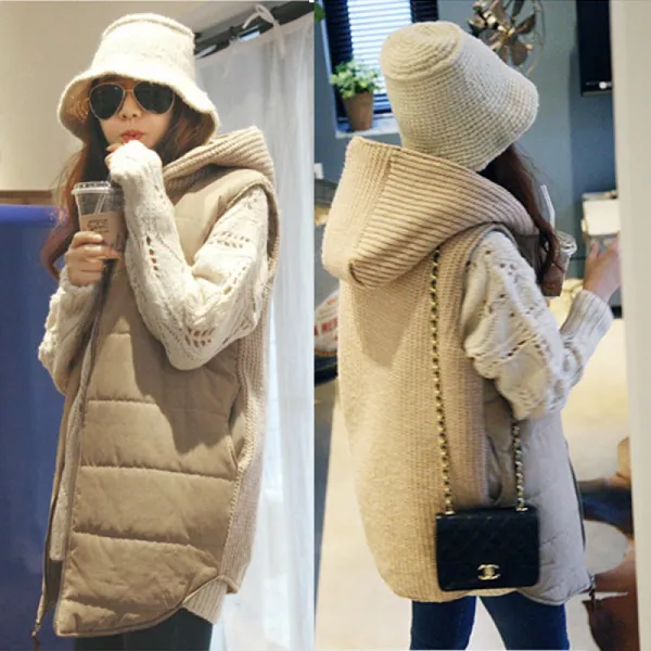 cs mall 여성 가을 겨울 빅사이즈 민소매 후드 패딩 조끼 캐주얼 베스트 AJ91