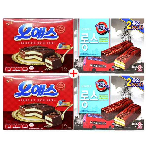 크라운 롱스 176gx2개+해태 오예스 360gx2개 묶음행사, 360g, 4개