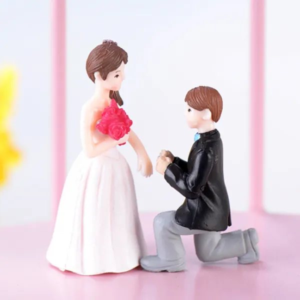 웨딩 촬영 화보 커플 프로포즈 신랑 신부 피규어 미니어쳐 책상 꾸미기, 웨딩촬영-화이트커플 2개 1세트