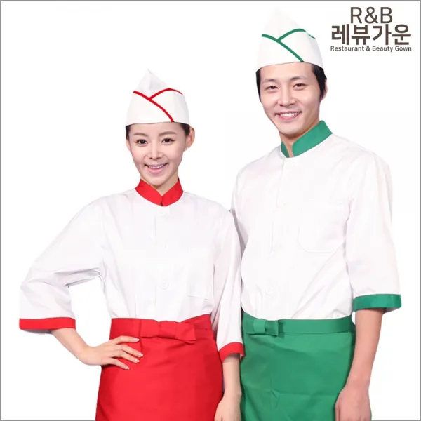 레뷰가운 Ec01 상의 조리복 쿡복 위생복 주방가운 쉐프웨어 남여공용