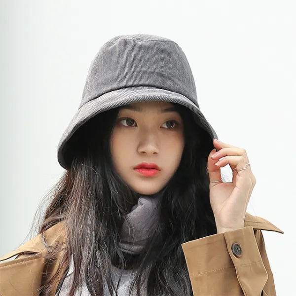 체리플로피 벙거지모자 여성 코듀로이 가을 겨울 버킷햇 클린코튜