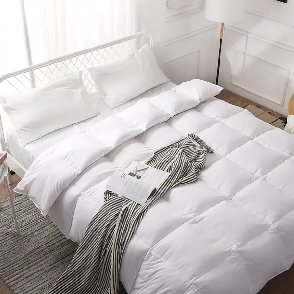 Cs Mall 5성급 프리미엄 양면 구스 다운 차렵 이불 거위털 담요 홈 데코 Hb60 纯이트