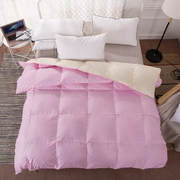 Cs Mall 5성급 프리미엄 양면 구스 다운 차렵 이불 거위털 담요 홈 데코 Hb60 핑크 + 옐로우