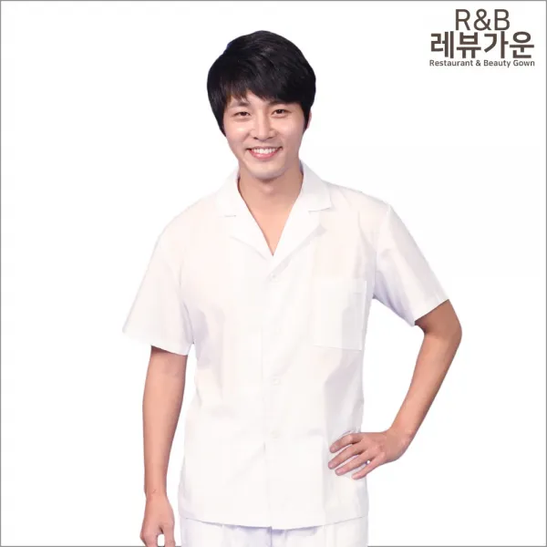 레뷰가운 Ec10 상의 남 얇은 위생복 식품위생복 가운 주방복 작업복