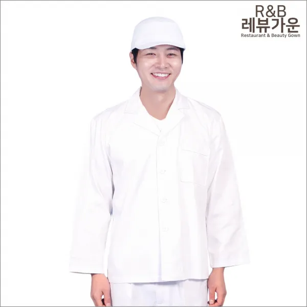 레뷰가운 Ec21 상의 남 위생복 식품위생복 가운 주방복 20수