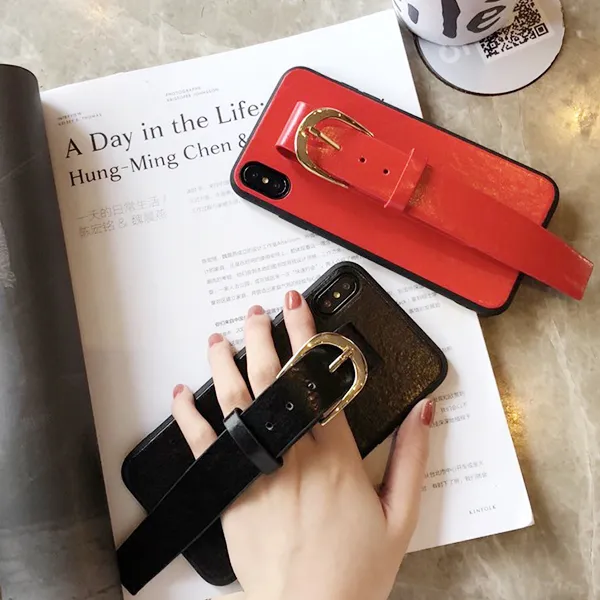 쇼미더폰 실용적인 가죽 스트랩 커플 아이폰 케이스 휴대폰