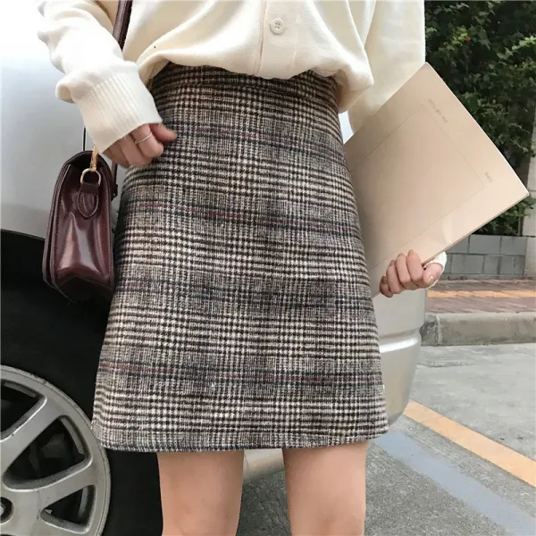 Qterra 산타 여성 A라인 모직 미니 스커트 체크무늬 치마 Bw1126 Bss42