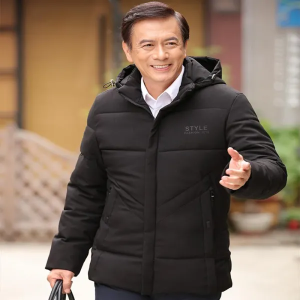 Qterra(특허브랜드) 겨울 중년 남성 봄버 아빠 패딩코트 기모 방한 캐주얼