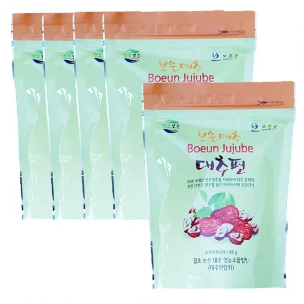 보은두레농장 대추칩 5봉(10봉+1봉), 80g, 5개