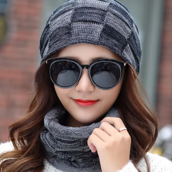 Joyce shop 비니넥워머세트 털모자 겨울모자 방한모자 여성 남성 비니 니트 넥워머 등산