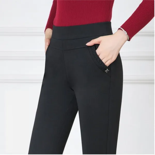 cs mall 여성 가을 겨울 빅사이즈 밴딩 팬츠 스판 기모 바지 정장 패션 룩 F30