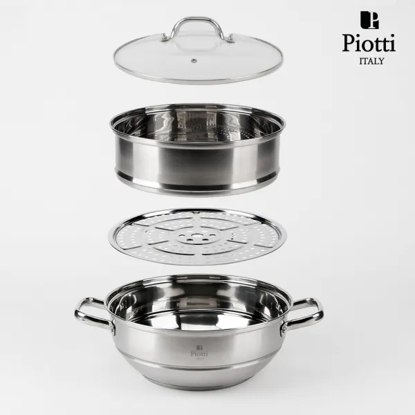 삐오띠 스텐 찜솥 인덕션겸용 삼중바닥, 1개, 3단찜솥_30cm