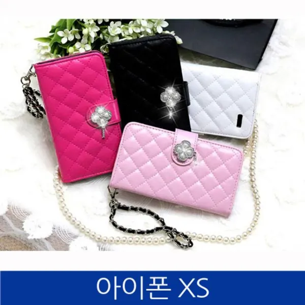 덕&컴 [아이폰XS. 비쥬 펄하트 큐빅 폰케이스 iPhoneXS]젤리케이스 하드케이스