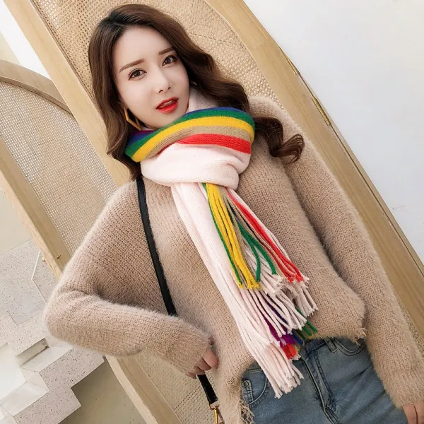 쇼핑하자 여성 목도리 워머 방한 아이템 ACC 무지개목도리DE0 579778014160_KmaV