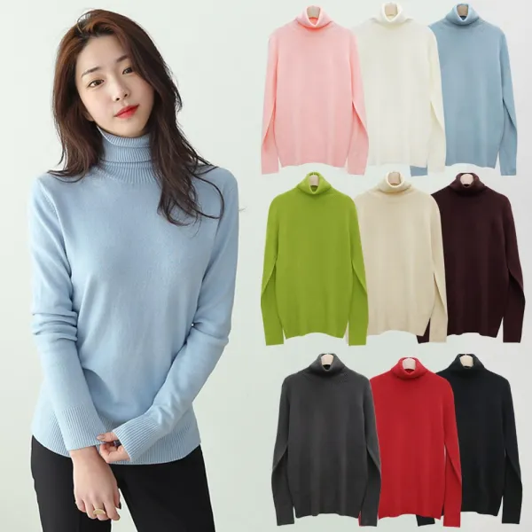 데일리앤 여성 소프트 터틀넥 긴팔 니트