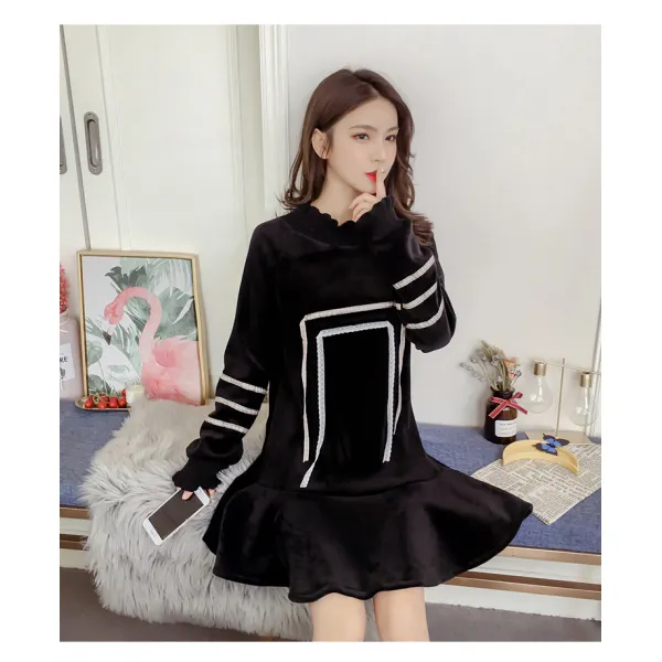  쟈스민 여성 겨울 기모 원피스 롱원피스 기본 캐쥬얼 00413