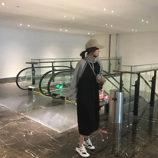  쟈스민 여성 겨울 기모 원피스 롱원피스 기본 캐쥬얼